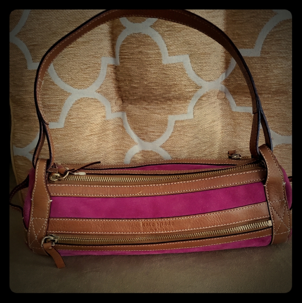 Pink suede bag kate  spade